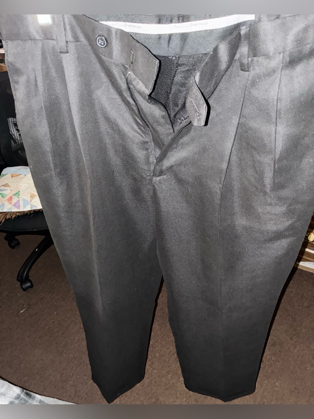 Perry Ellis Portfolio Men's Dress Pants 36x30 Black Pleated 5CSBPP01
